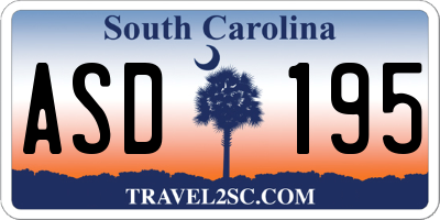 SC license plate ASD195