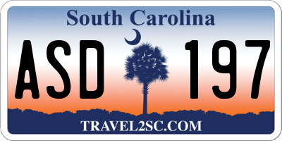 SC license plate ASD197