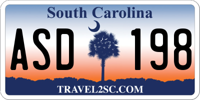SC license plate ASD198