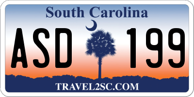 SC license plate ASD199