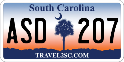 SC license plate ASD207