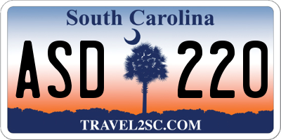 SC license plate ASD220