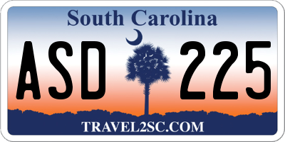 SC license plate ASD225