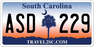 SC license plate ASD229