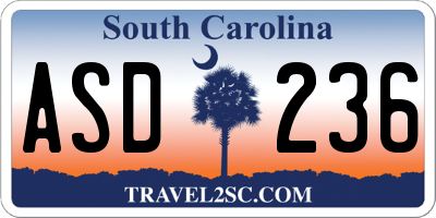 SC license plate ASD236