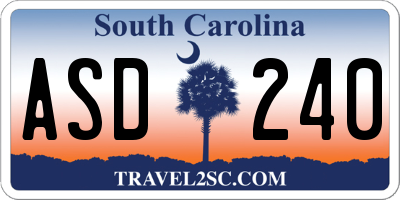 SC license plate ASD240