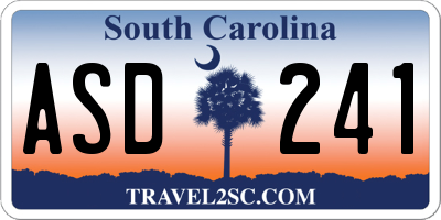 SC license plate ASD241