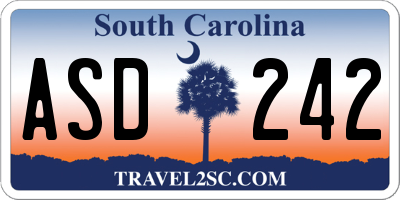 SC license plate ASD242