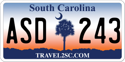 SC license plate ASD243