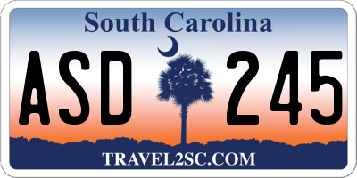 SC license plate ASD245
