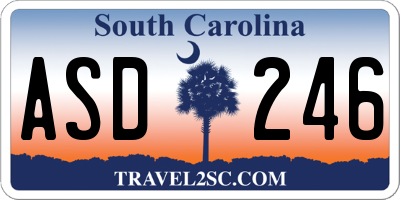 SC license plate ASD246