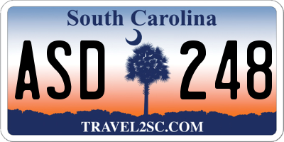 SC license plate ASD248