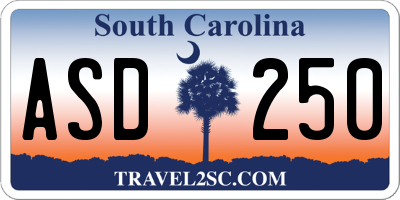 SC license plate ASD250