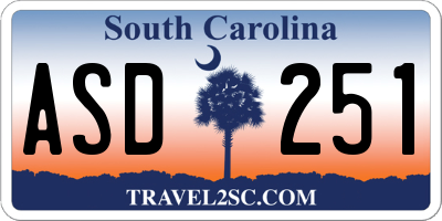 SC license plate ASD251
