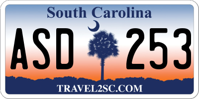 SC license plate ASD253