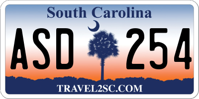 SC license plate ASD254