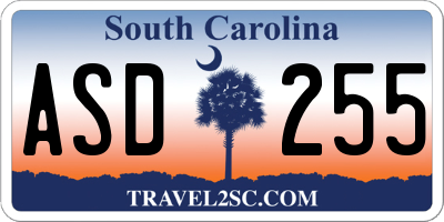 SC license plate ASD255