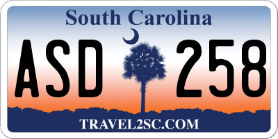 SC license plate ASD258
