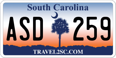 SC license plate ASD259