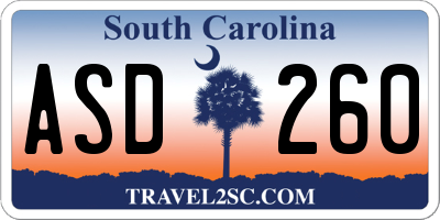 SC license plate ASD260