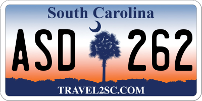 SC license plate ASD262