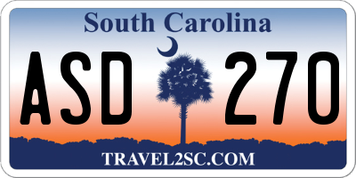 SC license plate ASD270