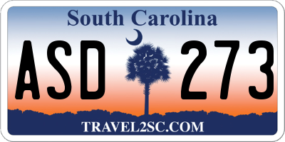 SC license plate ASD273