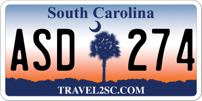 SC license plate ASD274