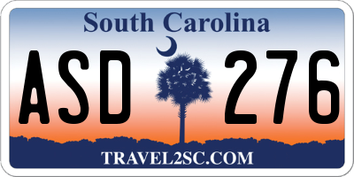 SC license plate ASD276