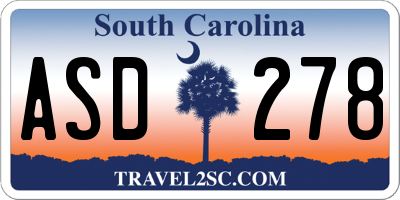 SC license plate ASD278