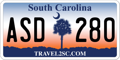 SC license plate ASD280