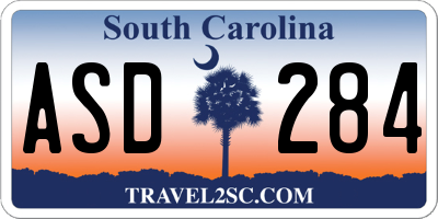 SC license plate ASD284
