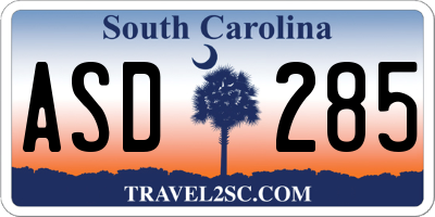 SC license plate ASD285
