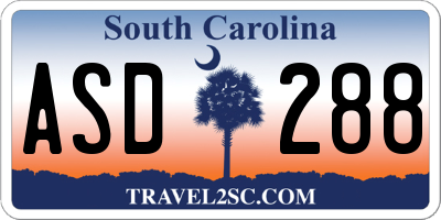 SC license plate ASD288