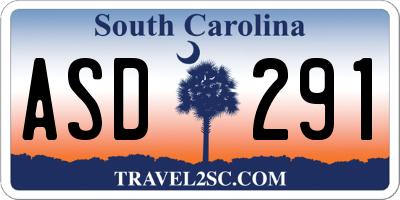 SC license plate ASD291