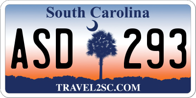 SC license plate ASD293