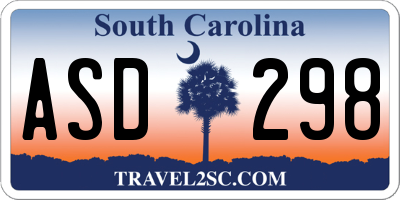 SC license plate ASD298