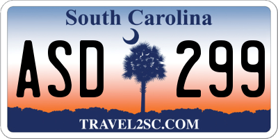 SC license plate ASD299