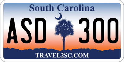 SC license plate ASD300