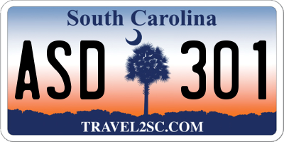 SC license plate ASD301