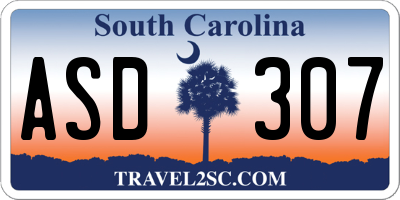 SC license plate ASD307