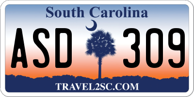 SC license plate ASD309