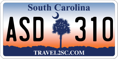 SC license plate ASD310