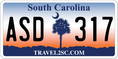 SC license plate ASD317
