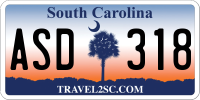 SC license plate ASD318