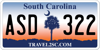 SC license plate ASD322