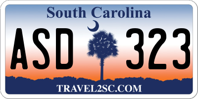 SC license plate ASD323