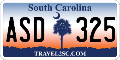 SC license plate ASD325