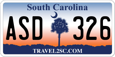 SC license plate ASD326