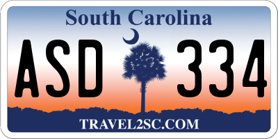 SC license plate ASD334